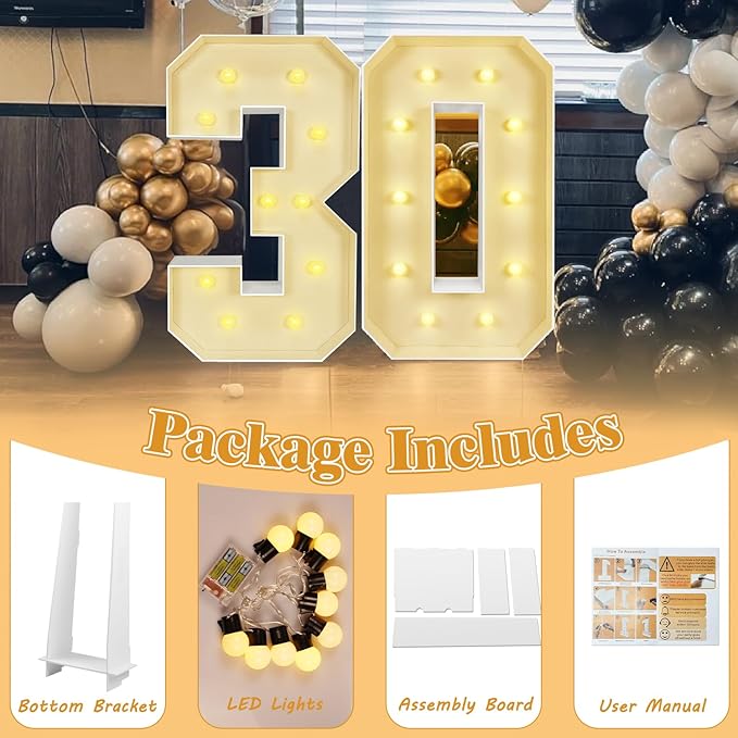 Marquee Light Up Letters: 4FT Large Decorative Signs for Party Decorations Baby Shower Birthday Wedding Engagement Anniversary, 4 Feet Tall Pre-Cut DIY Foamboard Letter T - Easy to Assemble