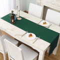 Dark Green Table Runner 14x72 Inch Solid Color Thick Polyester Decorative Cloth Handcrafted for Wedding Party Birthday Graduations Hotel Restaurant Banquet Catering Services Event Forest Green