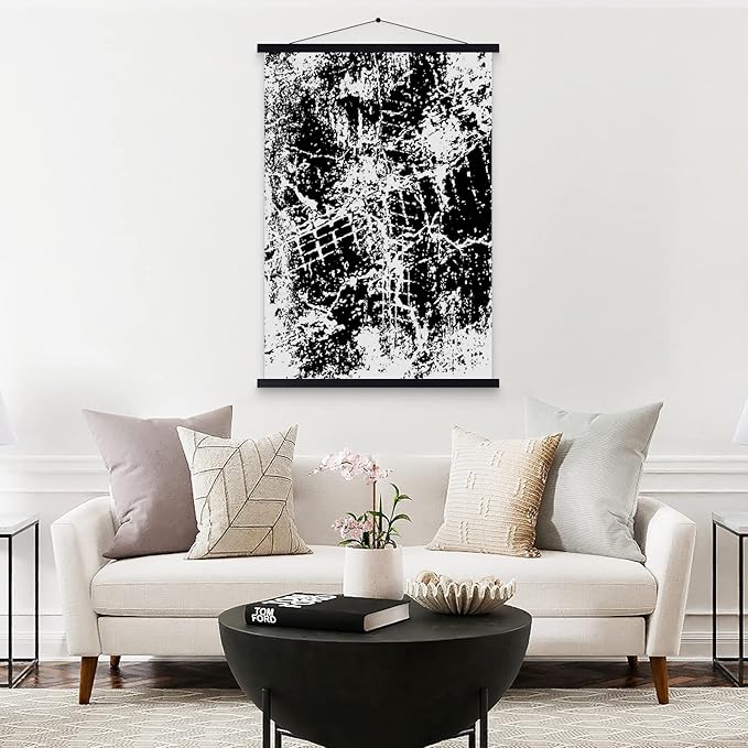 23x34 23x33 23x32 Poster Frame, Magnetic Light Wood Wooden Frame Hanger for Photo Picutre Canvas Artwork Art Print Wall Hanging (1 Pack, 23", Black)