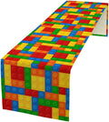 Building Blocks Table Runner Funny Celebration Party Birthday Party for Kids Teens Table Runner for Kitchen Picnic Home LivingRoom 13x108 Inch