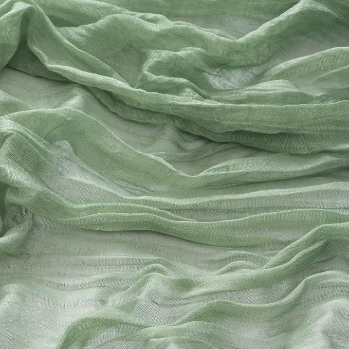 MLMW Sage Green Table Runner Cheesecloth Boho Gauze Rustic Cheese Cloth Table Runner 160 inch Sheer 13.3ft for Wedding Party Baby Bridal Shower Birthday