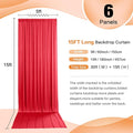 Wrinkle Free Backdrop Curtains for Parties, 30ft X 15ft – Red, Silky