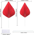 Paper Palm Fan Cake Toppers Palm Spear Leaves Fan Cupcake Toppers, 6Pcs