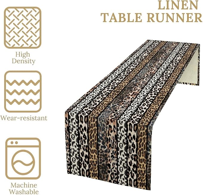 Cow Patchwork Print Table Runner, Country Farm Animal Fur Skin Farm Safari Wildlife Pattern Table Runner for Dinner Dinning Home Kitchen Living Room Party Holidays Setting, 13x70 Inch