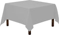 Gee Di Moda Square Tablecloth - 85 x 85 Inch Silver Table Cloth for Large Square or Round Tables - Heavy Duty Washable Fabric - for Buffet Table, Holiday Party, Dinner, Wedding & Baby Shower