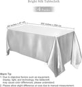 4 Packs Satin Tablecloth Overlay Satin Table, 102 X 58 Inch – Silver