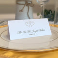 Linked Hearts Printable Place Cards, Silver (Choose Color), Set of 150 (25 Sheets), Laser & Inkjet Printers - Wedding, Party, Dinner, and Special Events - Made in the USA