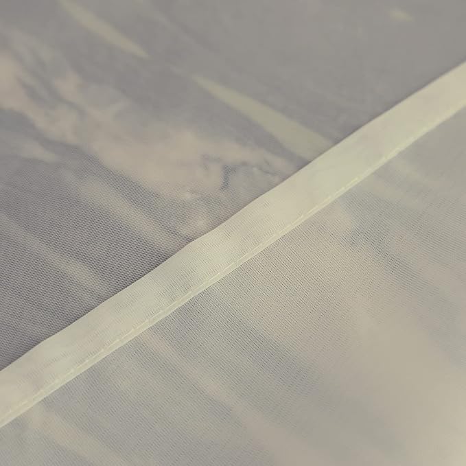 Window Beige Sheer Curtains 145 Inches Long 2 Panels Sheer Curtain Basic Rod Pocket Panel for Bedroom Children Living Room Yard Kitchen (Beige, 52" W x 145" L | 2 pcs)