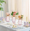 Vintage Glass Flower Vase， Farmhouse Glass Centerpiece, 12 Pack – Pink