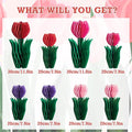 Flower Honeycomb Decoration, 8 PCS, Red Tulip Decor for Mother's Day
