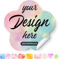 Custom Stickers - Personalized Labels, Customized Stickers with Any Design Image Logo Text, 100 Labels (Flower, 4"x4")