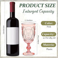 Plastic Goblets 10oz Upgrade Vintage Water Goblet Plastic Wine, 18 Pack