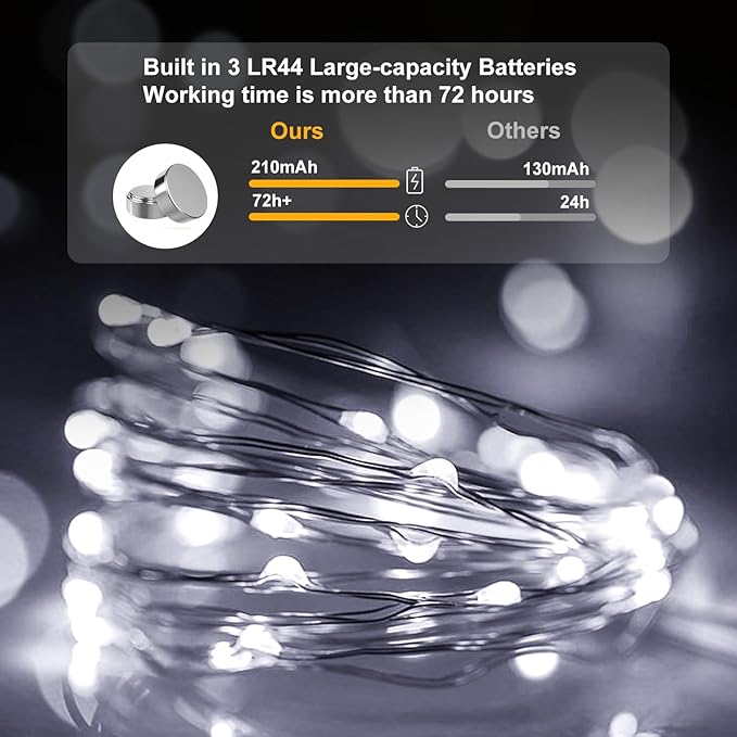 pozzolanas 12 Pack White Battery Operated String Lights - 7ft Waterproof Fairy Lights with 20 LEDs for Home, Mason Jar, Party, Wedding, Halloween, Christmas Decorations