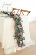 Artificial Eucalyptus Garland with Flowers Fake Greenery Faux, 6ft