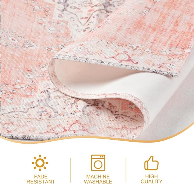 Snycler Table Runner Boho Table Runners Vintage Elegant Farmhouse Table Center Linen Decor for Home Dining Party Entrance (13x48 Inch) Light Pink