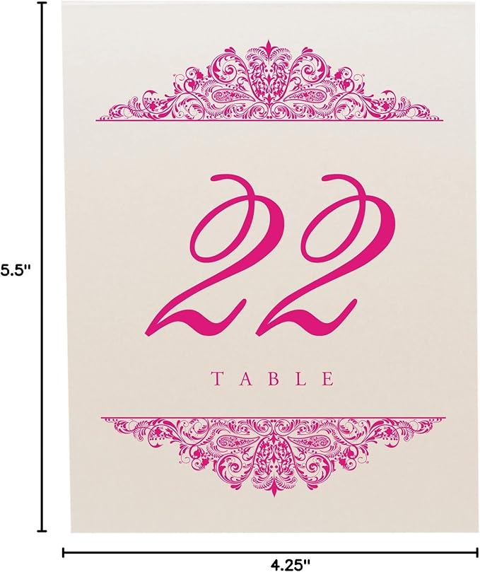 Place Cards Paisley Table Numbers 1-200, Champagne Heavyweight