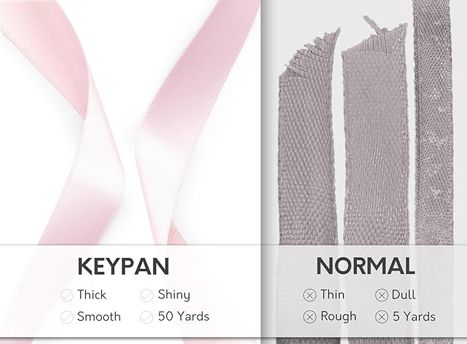 Valentines Pink Satin Ribbon 7/8 Inch x 50 Yards Double-Faced Ribbons for Flower Bouquet Gift Wrapping Party Decor Wedding Invitation DIY Craft