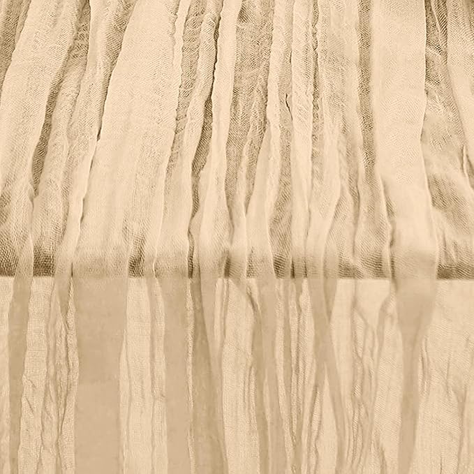 1 Pack Nude Cheesecloth Table Runner 35x120 Inch 10Ft Rustic Gauze Cheese Cloth Table Runner Sheer Cheesecloth Table Runners for Wedding Party Bridal Shower Decoration