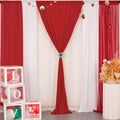 Chiffon Backdrop Curtain Polyester Curtains for Wedding, 5FTx8FT – Red