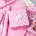 And White Dots Wrapping Paper – Pink