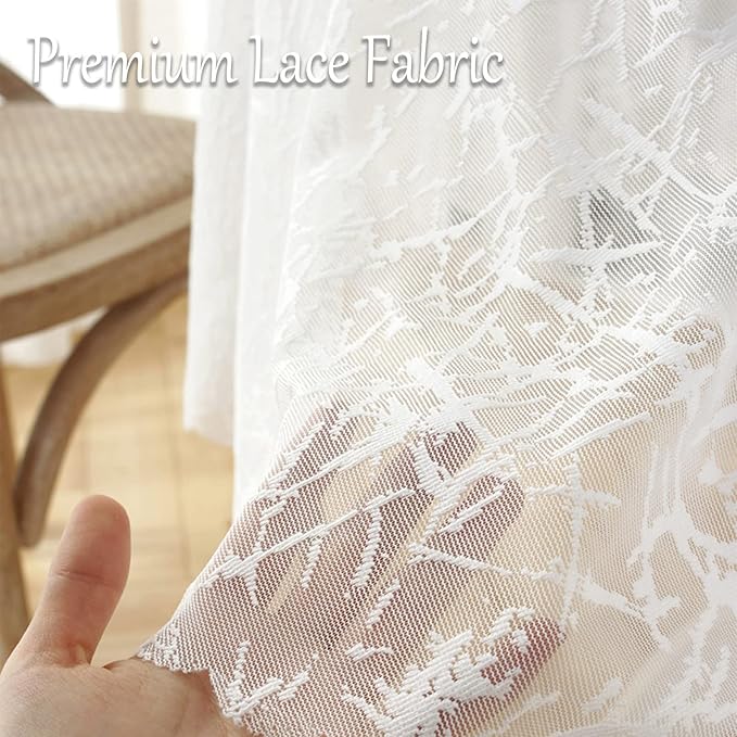 Jeloris Round Lace Tablecloth with Elegant Scalloped Bottom for Any Special Event Such as Wedding, Birthday Party, Baby Shower, Anniversary (48 inch, Style 3)