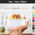 Baking Cups, 10 oz Aluminum Ramekins with Clear Lids, 100 Count