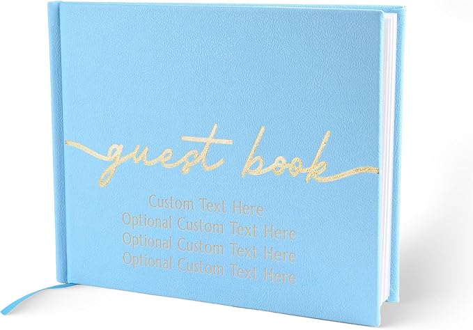 Guestbook with Vegan Leather Hard Cover, 110 Lined Pages