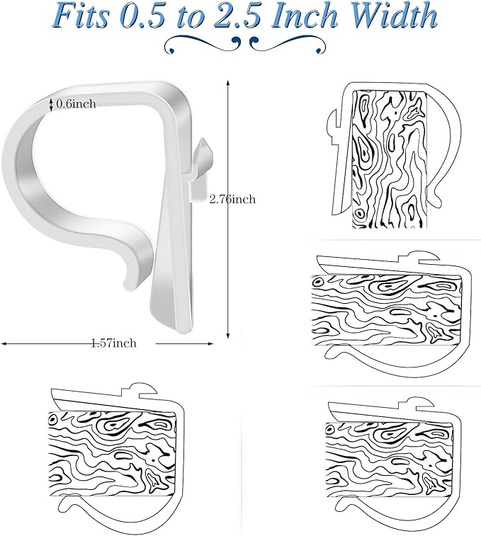 Clothes Pins for Church Pews, 12 Count White Plastic Pew Clips