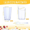 Mini Dessert Cups with Spoons Include 3 Oz Square Plastic, 100 Pcs