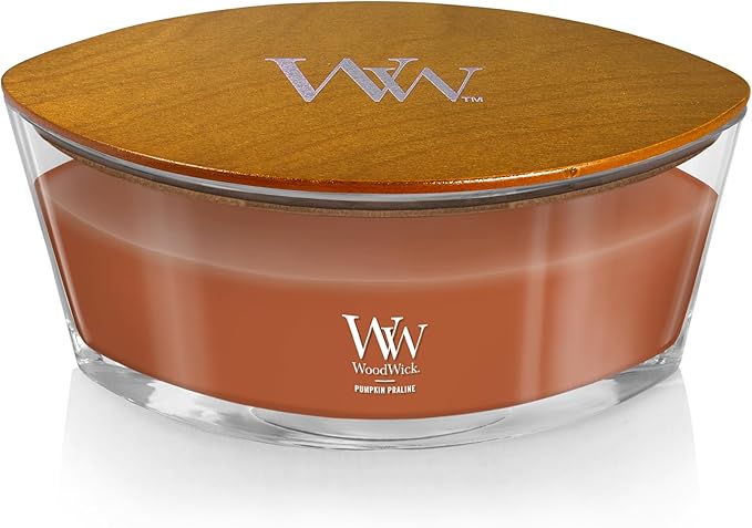 Jar Candle in Pumpkin Praline Scent, Orange, 2.85 lb Ellipse Vessel