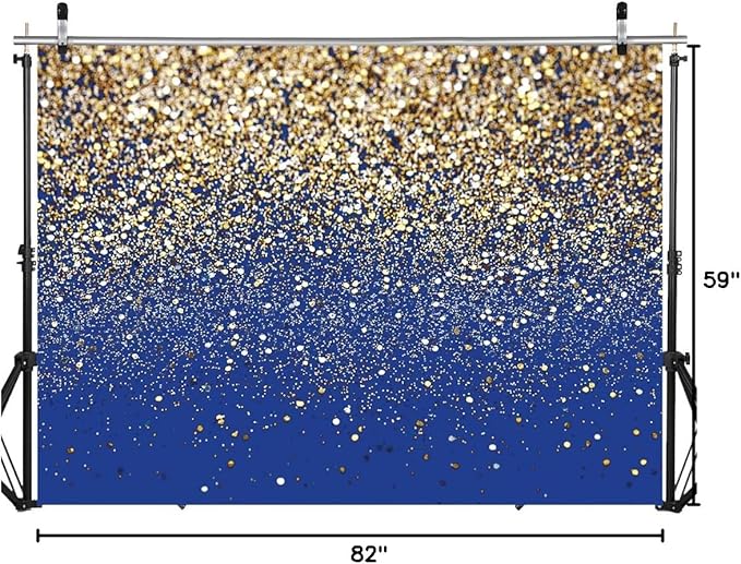 SJOLOON Blue Glitter Backdrop Royal Photo Backdrop for Birthday Party Decoration Graduation Studio Props 12558 (8x6FT)