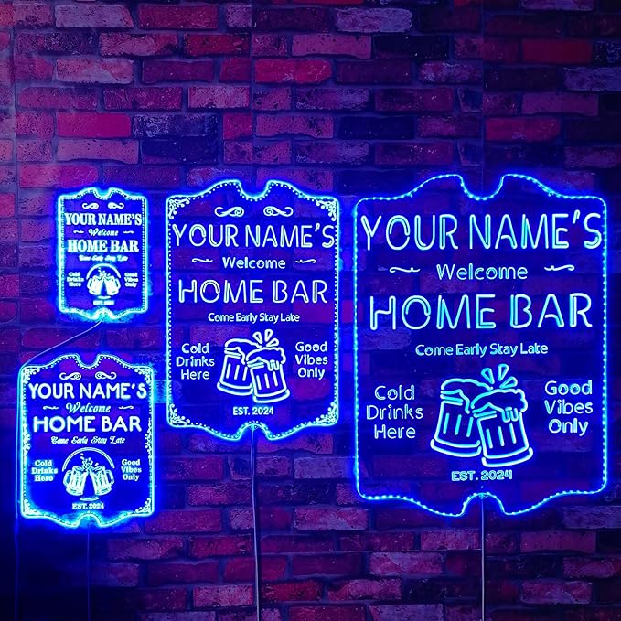 ADVPRO Personalized Your Name Home Bar RGB Dynamic Glam LED Sign - Cut-to-Edge Shape - Smart 3D Decoration - Multicolor Signage st06s43-fnd-p11c-tm-c