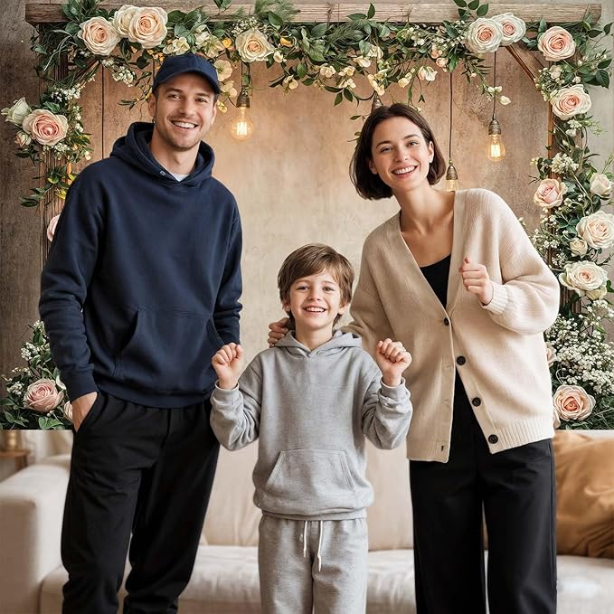 6x4ft Country Wedding Photography Backdrop Floral Rustic Roses Farmhouse Wooden Door Backdrop Pink Flower Birthday Baby Shower Wedding Bridal Party Banner Photo Booth Props Anniversary Background