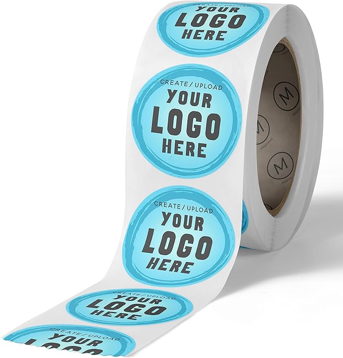 Custom Stickers Label Rolls, Build Your Own Stickers/Labels Any Design Premium Gloss BOPP Custom Sticker, Personalized Stickers for Business Logo, Custom Printed Sticker Labels 50+