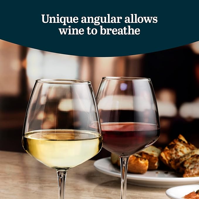 Wine Glasses Set of 12, 18.25 oz Balloon Stemmed, Dishwasher Safe