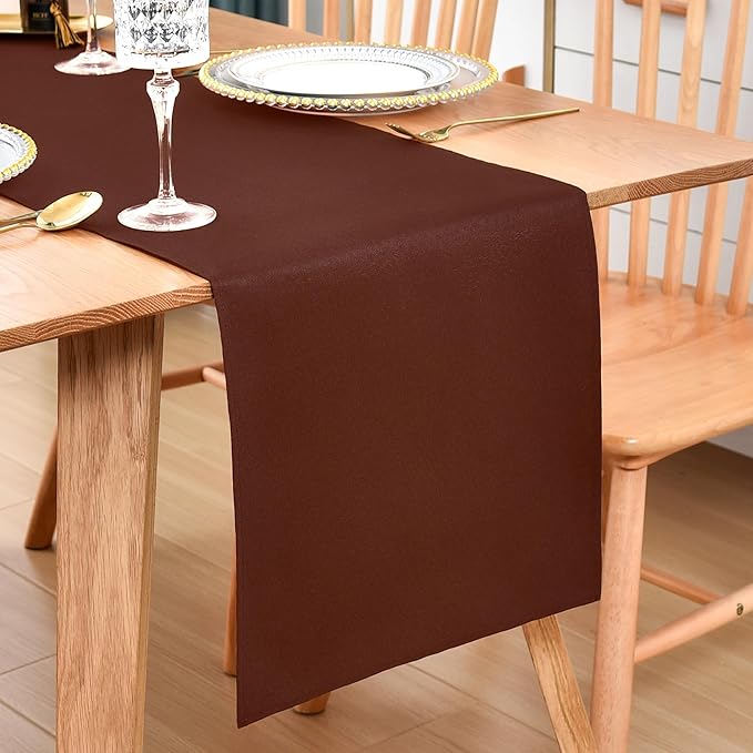 Farmhouse Chocolate Table Runner Dining Table Runners 90 Inches Long Coffee Table Runner for Dresser Living Room Bedroom Holiday Party Banquet 12X90 Inch