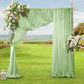 2 Panels Wedding Arch Draping Fabric Sheer, 30" X 20Ft – Sage Green