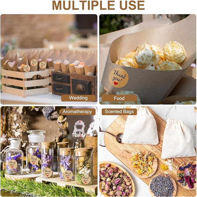 PATIKIL Dried Flower Confetti Cones, 30Pcs Paper Tapers Cone Holder with Dried Rose Petals / Sticker for Wedding Party Engagement Birthday DIY Decoration, Light Yellow/Pink