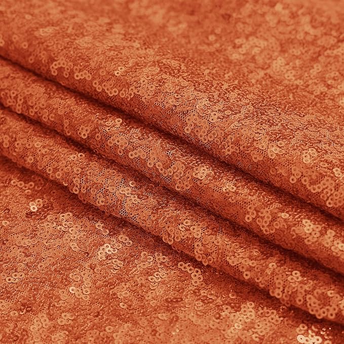 Sugargirl Orange Sequin Backdrop Curtain 2 Panels 2FTx8FT Glitter Orange Background Drapes Sparkle Photography Backdrop for Party Wedding Birthday Wall Decoration