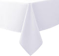 Biscaynebay Textured Fabric Tablecloths 90x132 Inches Rectangular, White Water Resistant Tablecloths for Dining, Kitchen, Wedding and Parties etc. Machine Washable