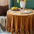 Velvet Tablecloth Luxurious Solid Round Table Cloth, Oblong Retro