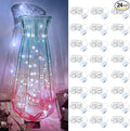 24 Pack Led Fairy Lights - White, Battery Operated LED Silver Wire String Lights, 7FT 20LED Mini Firefly Starry String Lights Waterproof Led Twinkle Lights for Mason Jar DIY Christmas Decor