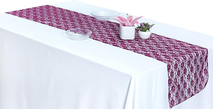 MDS Pack of 12 Wedding 12 x 108 inches Satin Table Runner for Wedding, Decorations for Birthday Parties, Banquets, Graduations, Engagements, Runners fit Rectangle, Round Table- Eggplant