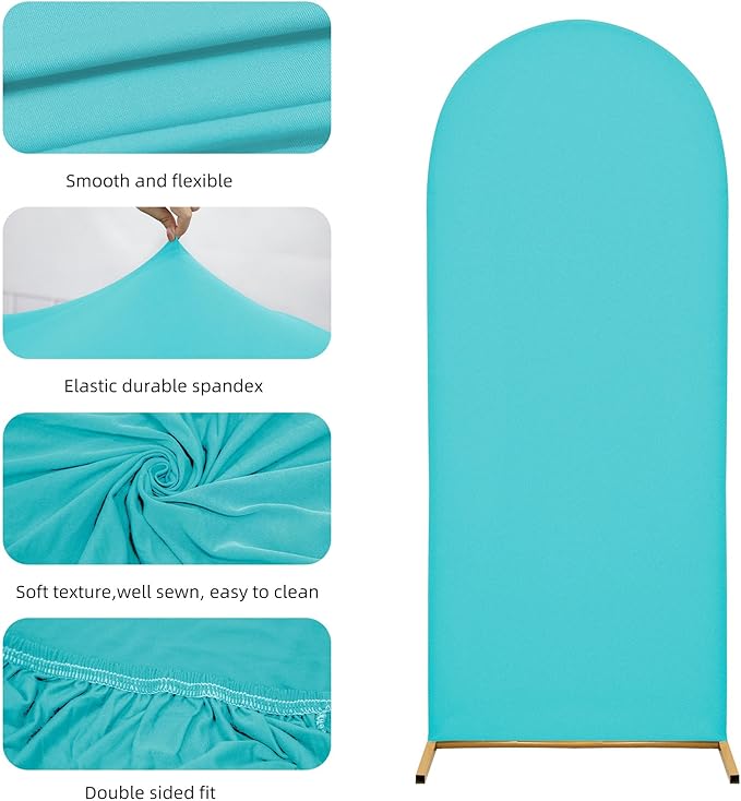 Wedding Arch Cover 5FT Arch Backdrop Cover Spandex Fitted Arch Cover for Round Top Chiara Backdrop Stand Covers for Wedding Birthday Party Baby Shower Banquet Ceremony Decoration