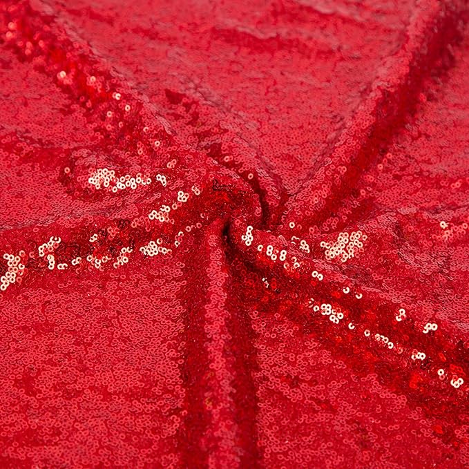 JYFLZQ Red Sequin Backdrop Curtains 2ft x 8ft 2 Panels Glitter Photo Booth Backdrops Sparkly Photography Background Drapes for Parties Wedding Bridal Showers