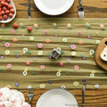 Embroidery Daisy Gauze Table Runner 10FT, 120 Inch – Green