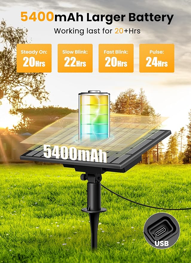 Solar String Lights, 158 Ft Outdoor Patio Lights with Remote, Warm White