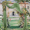 Wedding Arch Draping Fabric, Sage Green Chiffon, 4 Panels 20 Ft