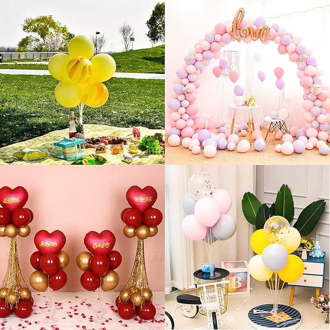 Centerpieces: Clear Plastic Balloon Stands, 10 Sets, 15 to 28 Inch