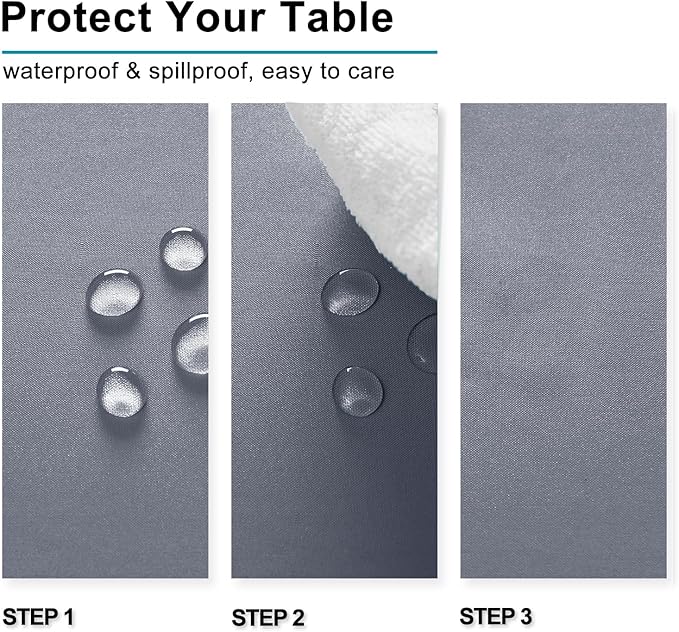 Hiasan Light Gray Rectangle Tablecloth - Waterproof Spillproof and Wrinkle Resistant Washable Polyester Table Cloth for Dining Party, 60 x 60 inch